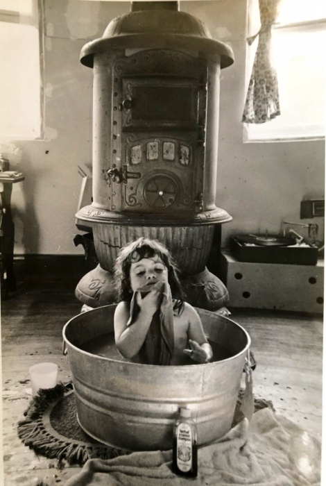 child in washtub